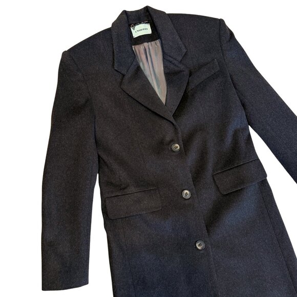 147. L'ESKIZZO Brown Long Full Length Jacket Coat Edinburgh 100% Wool $500 NWOT - Picture 2 of 3